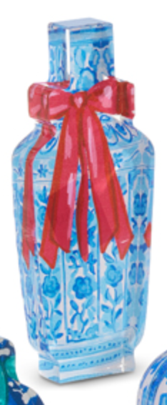 Chinoiserie Holiday Bow Acrylic Blocks