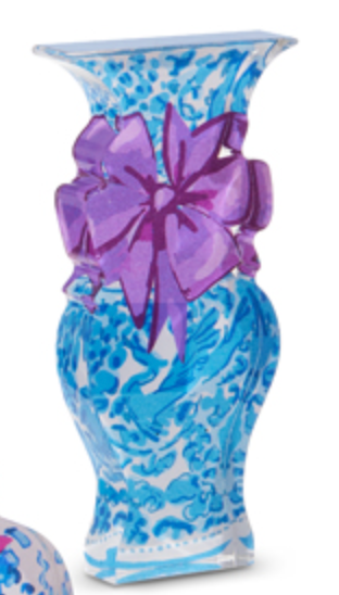 Chinoiserie Holiday Bow Acrylic Blocks
