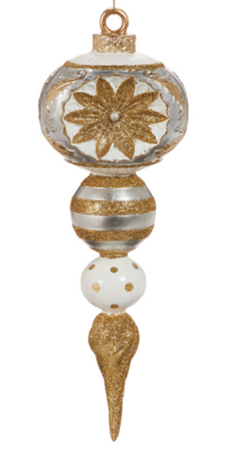 Vintage Gold and Silver Finial Ornament