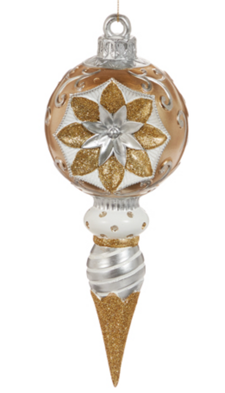 Vintage Gold and Silver Finial Ornament