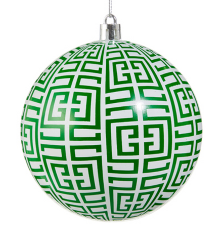 Green Greek Key Ornament