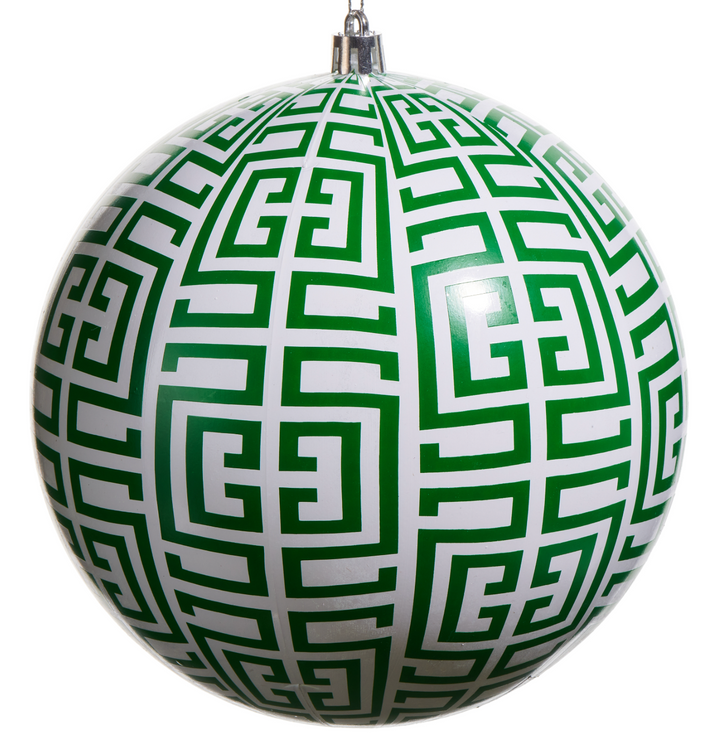 Green Greek Key Ornament
