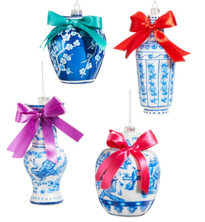 Chinoiserie Jar with Bow Ornament