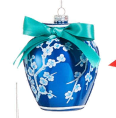 Chinoiserie Jar with Bow Ornament