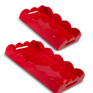 Red Scalloped Tray