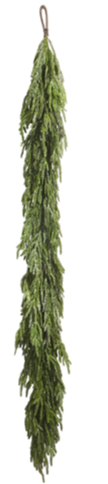 Glittered Norfolk Pine Garland 6'