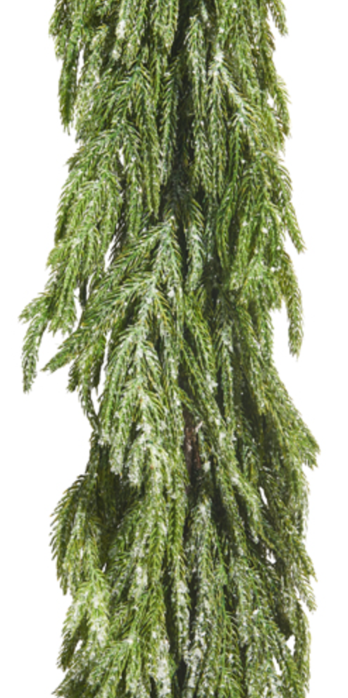 Glittered Norfolk Pine Garland 6'