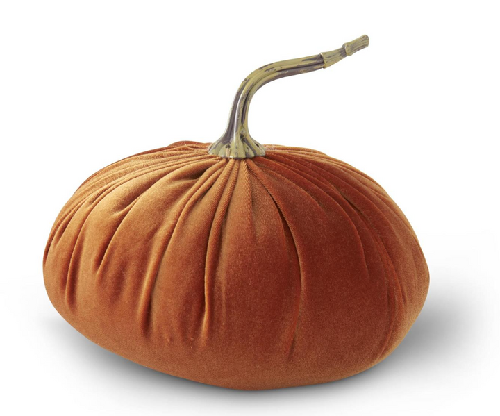Orange Velvet Stuffed Pumpkin