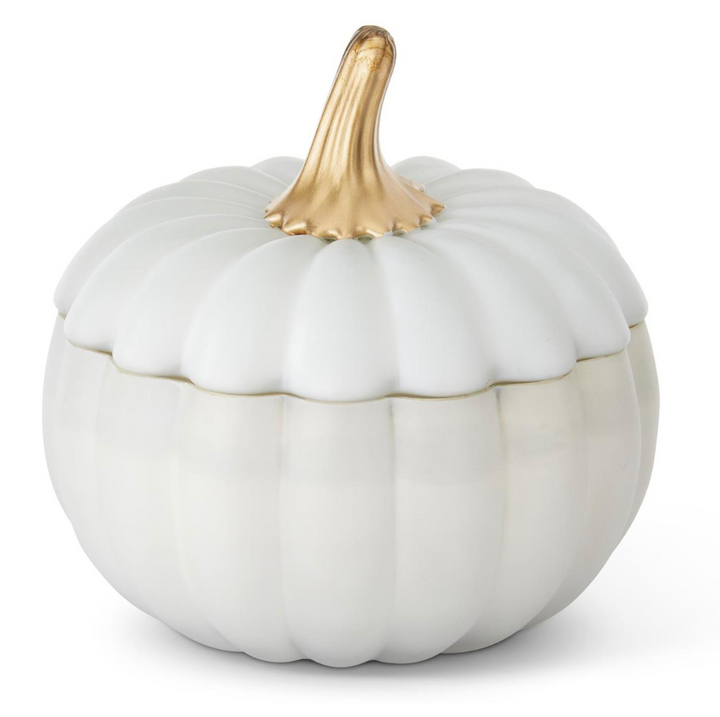 White Pumpkin Filled Candle