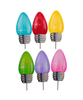 Colorful Christmas Bulb Stake