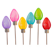 Mini Colorful Christmas Bulb Stake