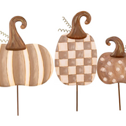 Neutral Patterned Pumpkin Stakes