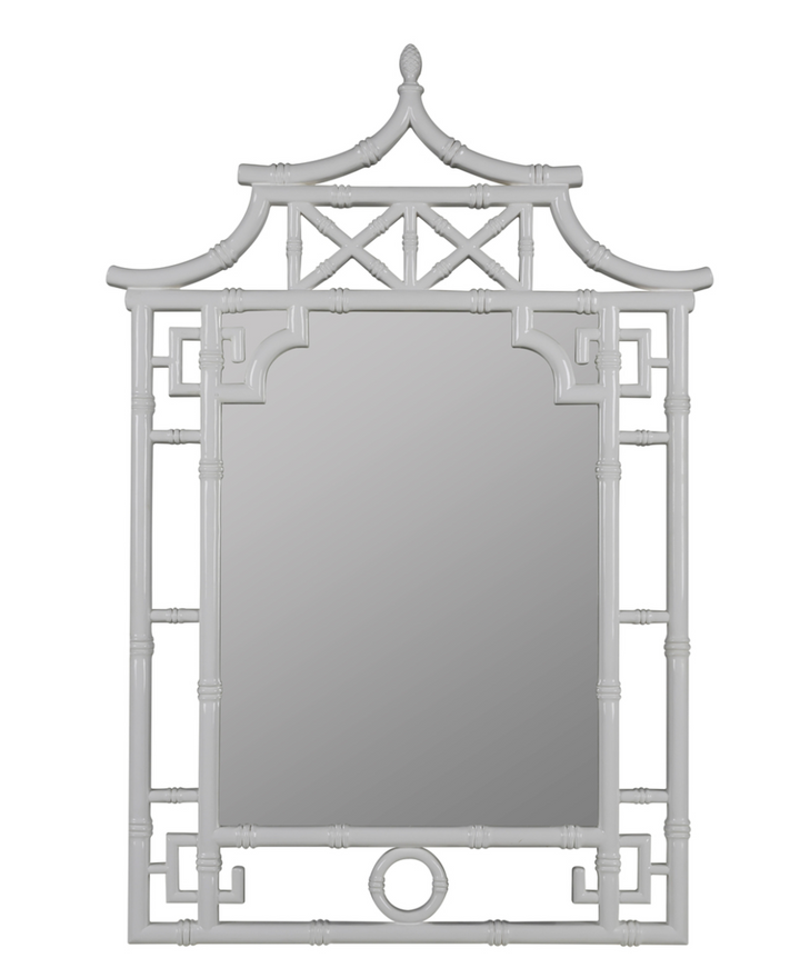 White Pagoda Wall Mirror