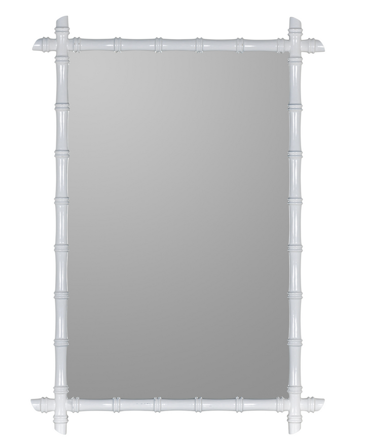 White Bamboo Wall Mirror
