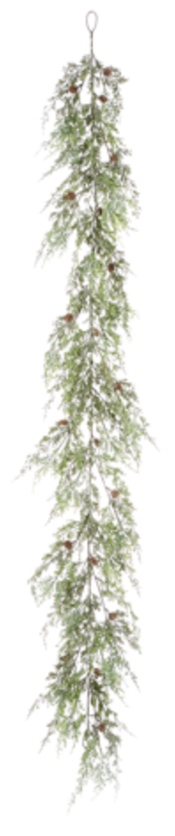 Iced Cedar Garland 6'