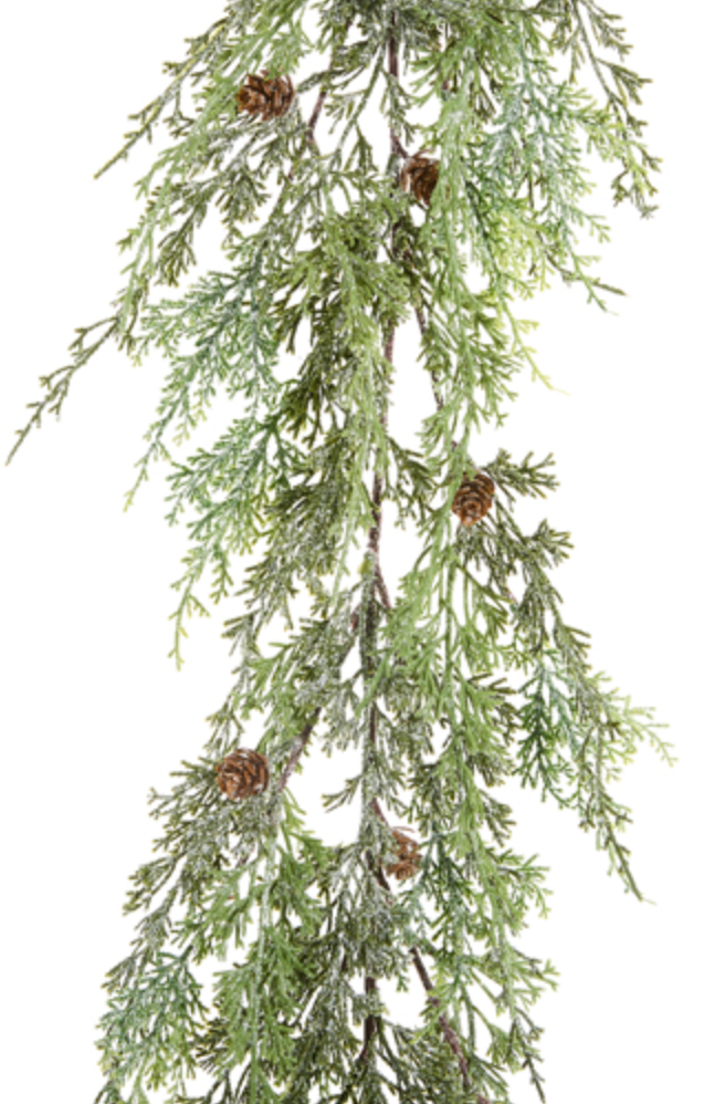 Iced Cedar Garland 6'