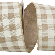 Twill Check Linen Wired Ribbon