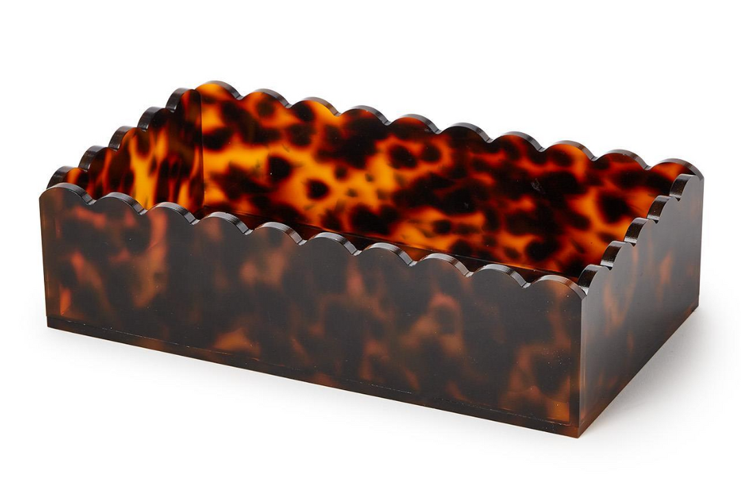 Scalloped Tortoise Print Napkin Holder