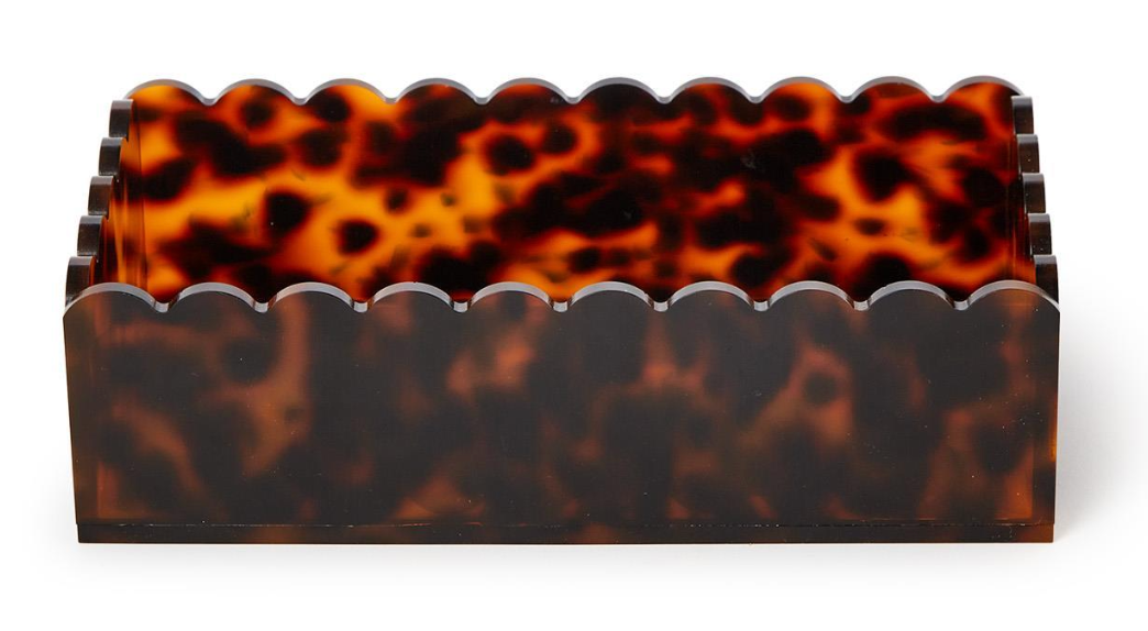 Scalloped Tortoise Print Napkin Holder