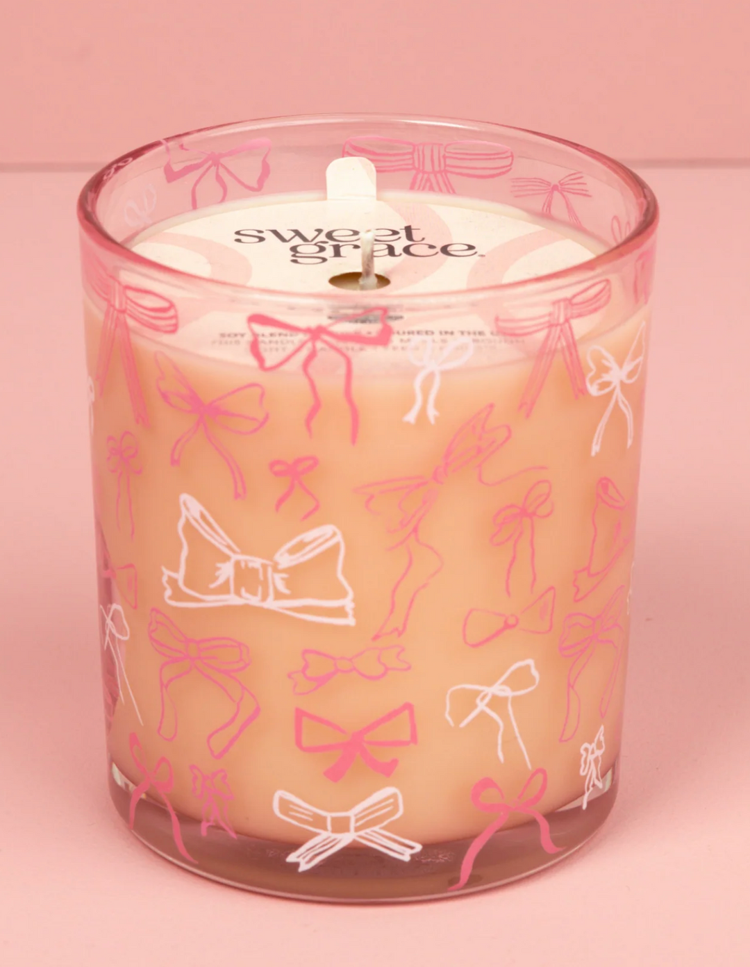 Sweet Grace Pink Bow Candle
