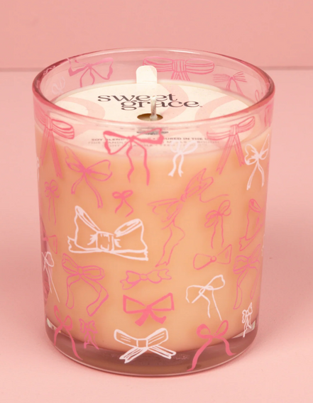Sweet Grace Pink Bow Candle