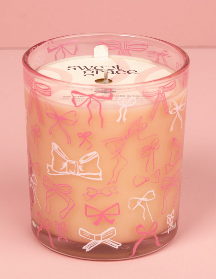 Sweet Grace Pink Bow Candle