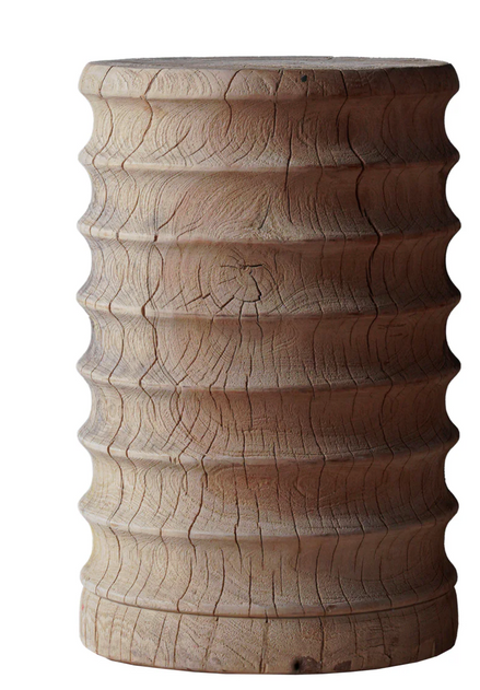 Ribbed Teak Side Table