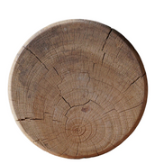 Ribbed Teak Side Table