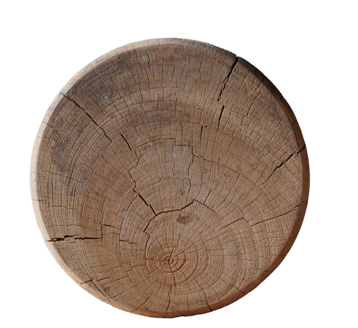 Ribbed Teak Side Table