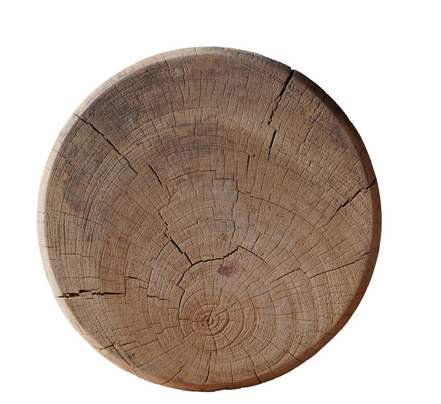 Ribbed Teak Side Table