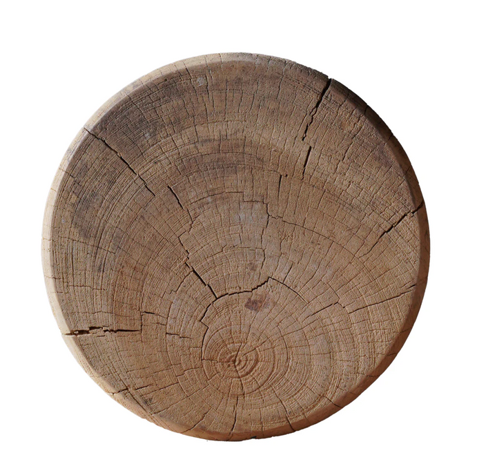 Ribbed Teak Side Table