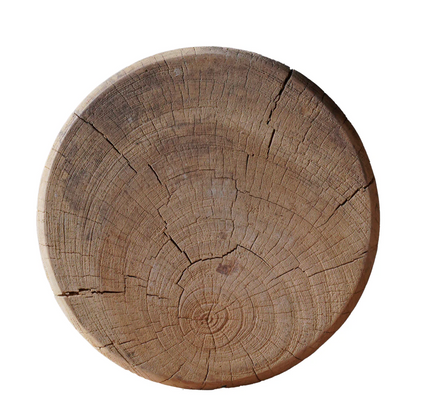 Ribbed Teak Side Table