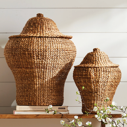 Water Hyacinth Ginger Jar