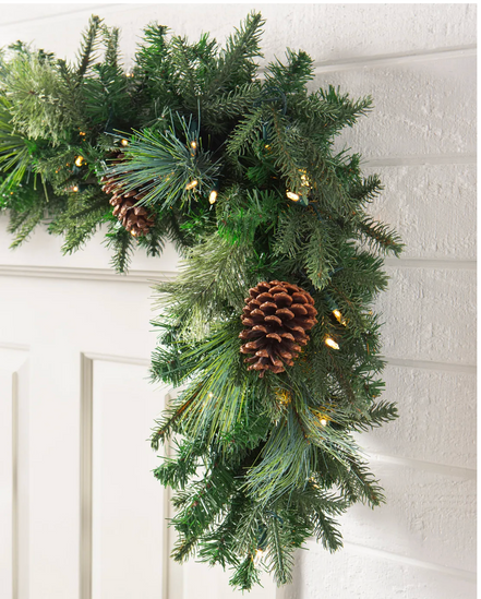 LED Mixed Evergreen Pine Garland