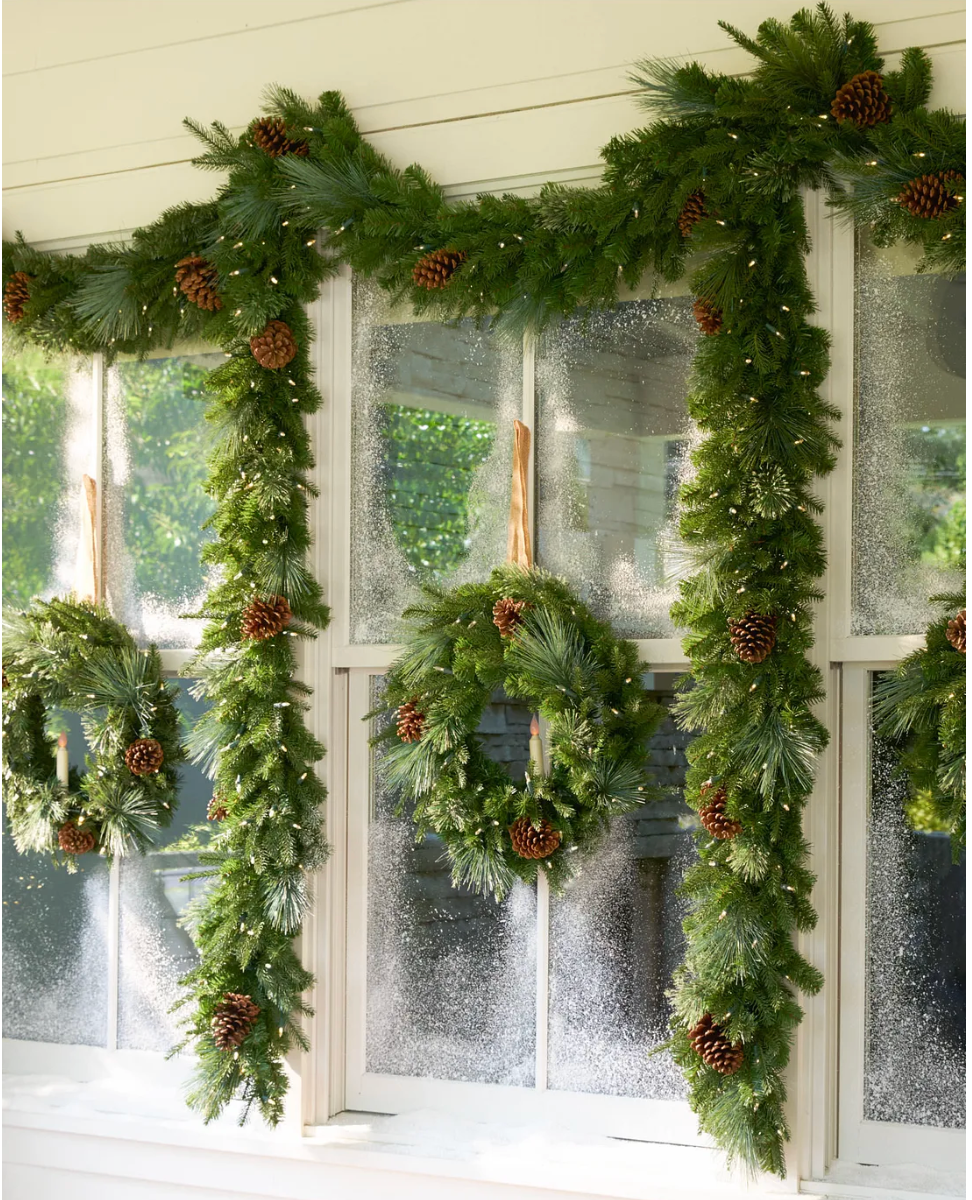 LED Mixed Evergreen Pine Garland