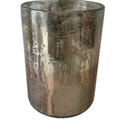 Antique Silver Glass Candle Holder