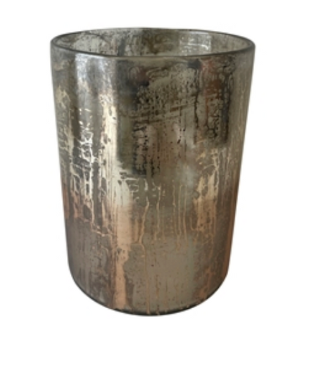 Antique Silver Glass Candle Holder