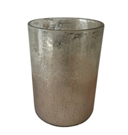 Antique Silver Glass Candle Holder