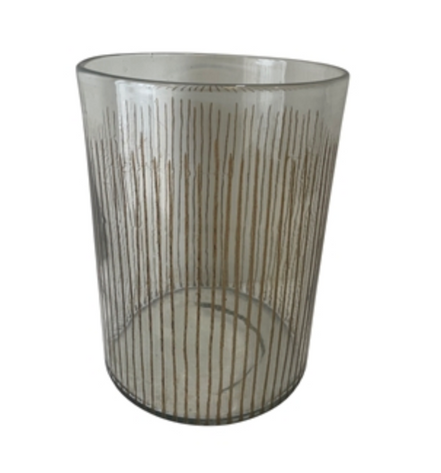 Etched Glass Candle Holder