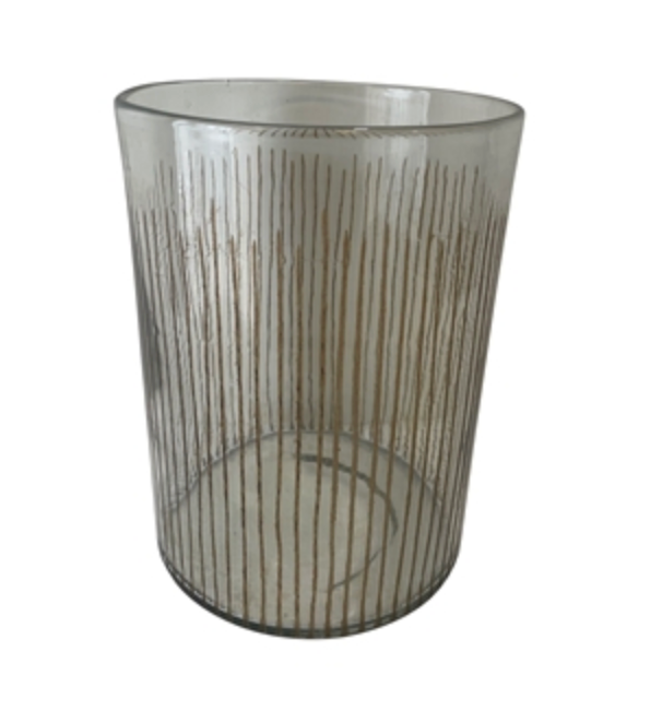 Etched Glass Candle Holder