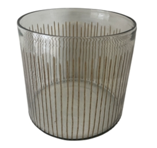 Etched Glass Candle Holder