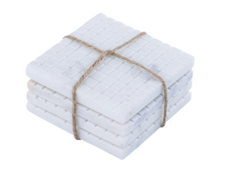 Set of 4 Engraved Marble Coasters