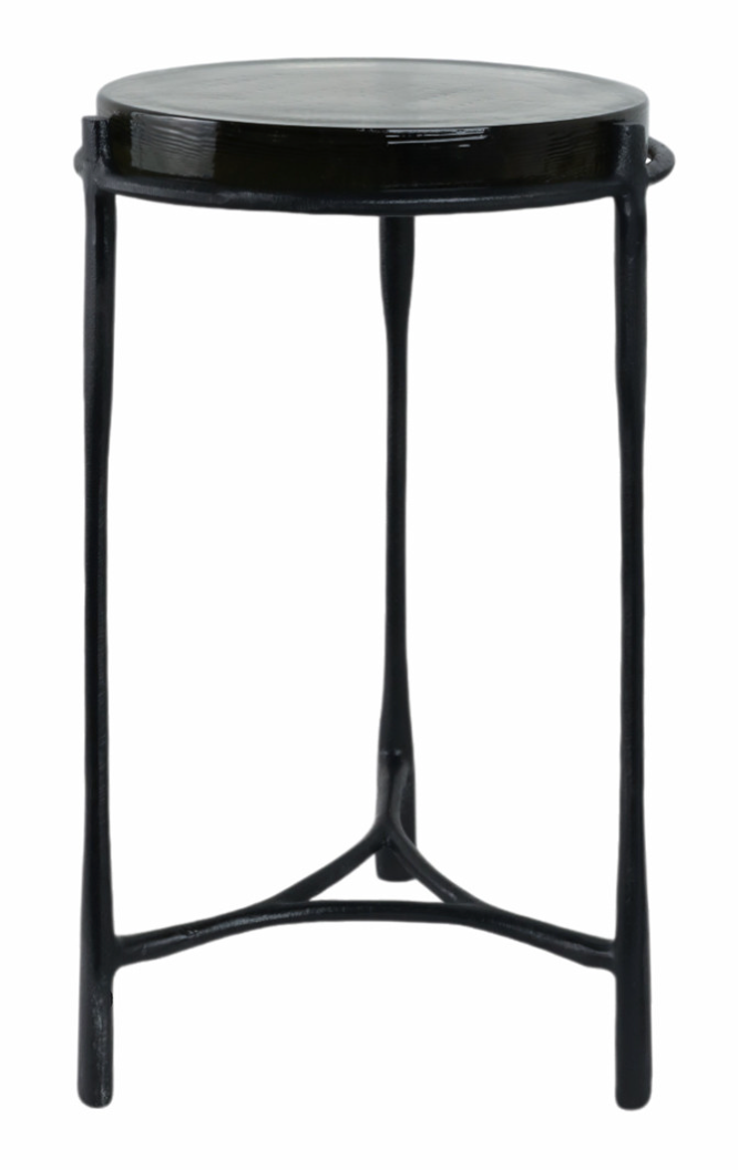 Adonis Gunmetal Glass Accent Table