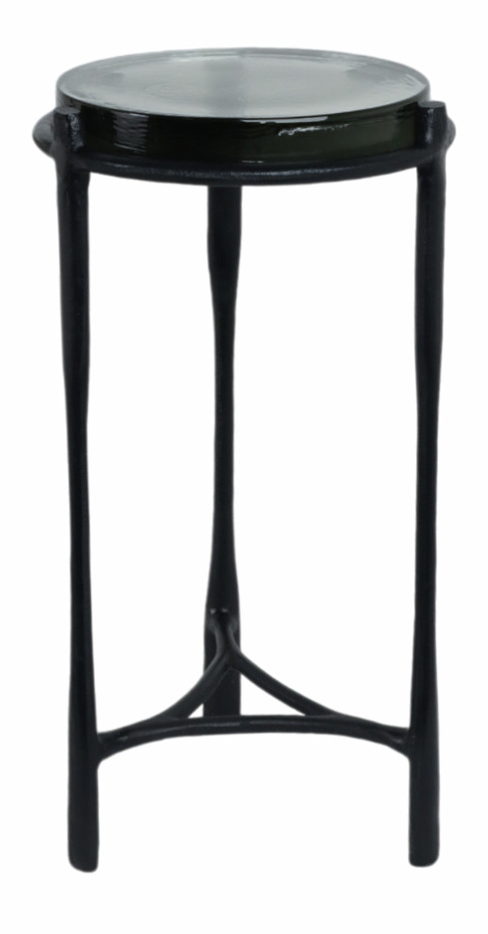 Adonis Gunmetal Glass Accent Table