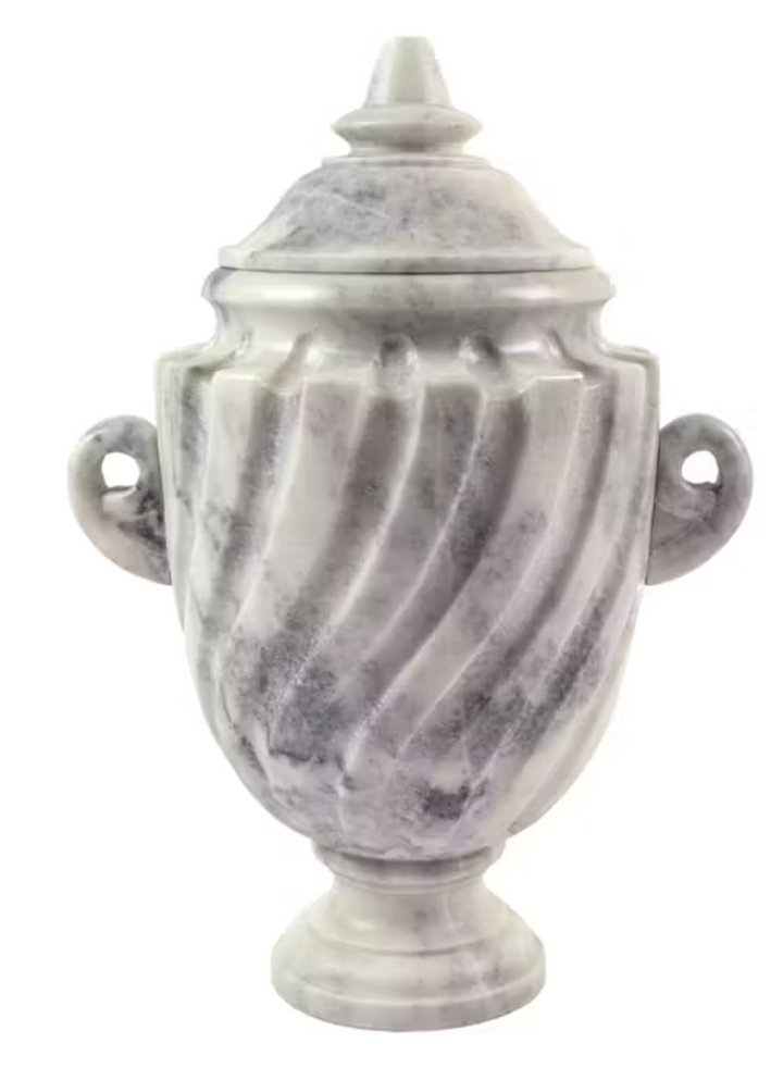Tucana Carved Marble Urn With Lid