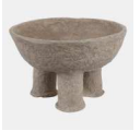 Footed Paper Mache Bowl
