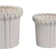 Ivory Fluted Planters