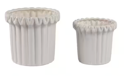 Ivory Fluted Planters