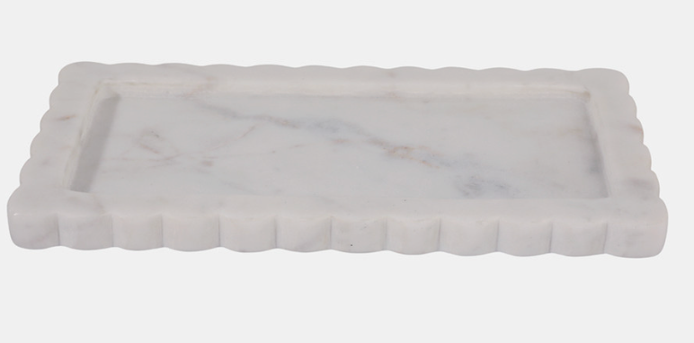 Scalloped Edge Marble Tray
