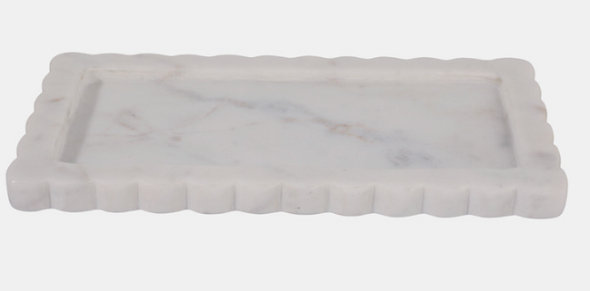 Scalloped Edge Marble Tray